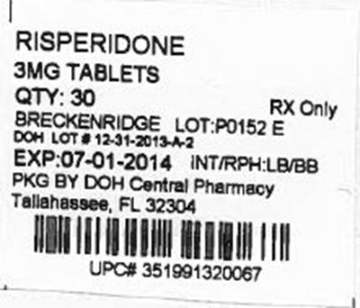 Label Image For 3mg (Risperidone 3mg)